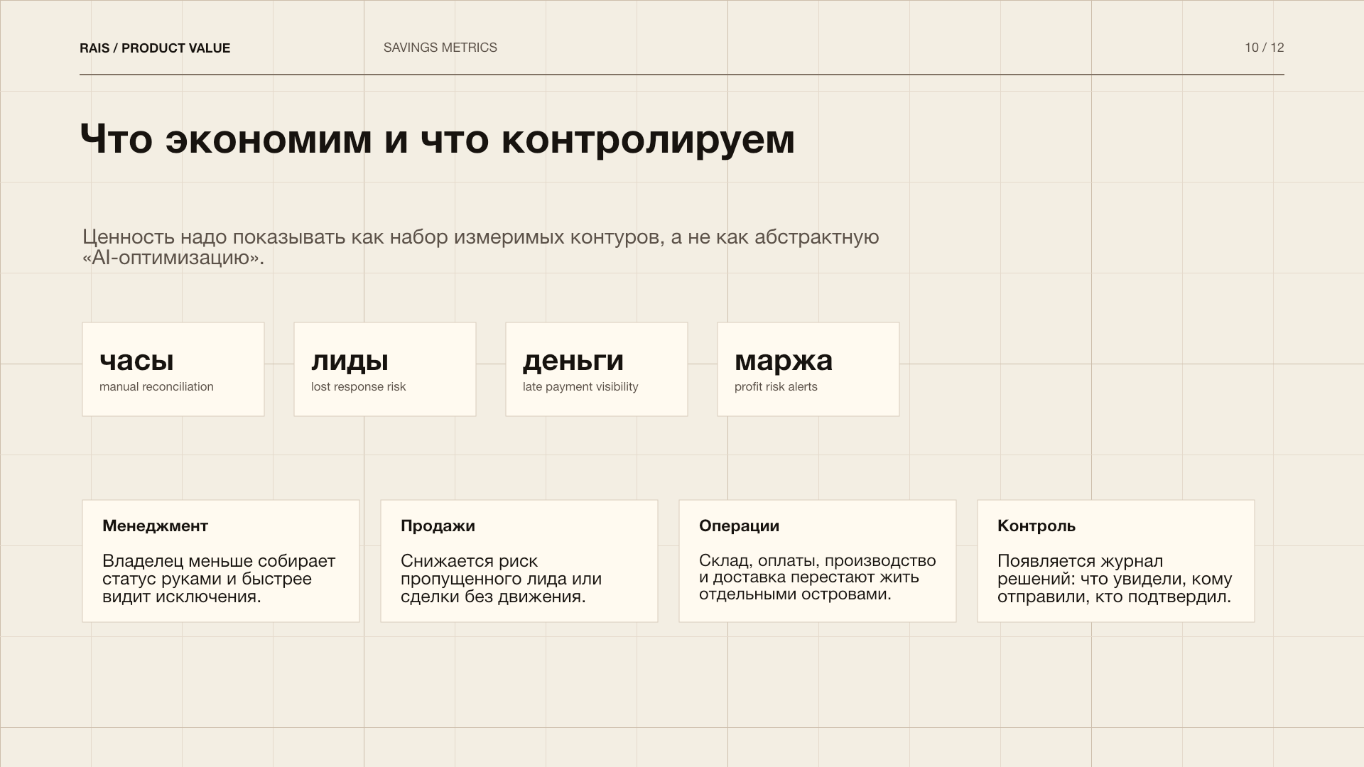 Страница 10 материалов Rais о ценности решения