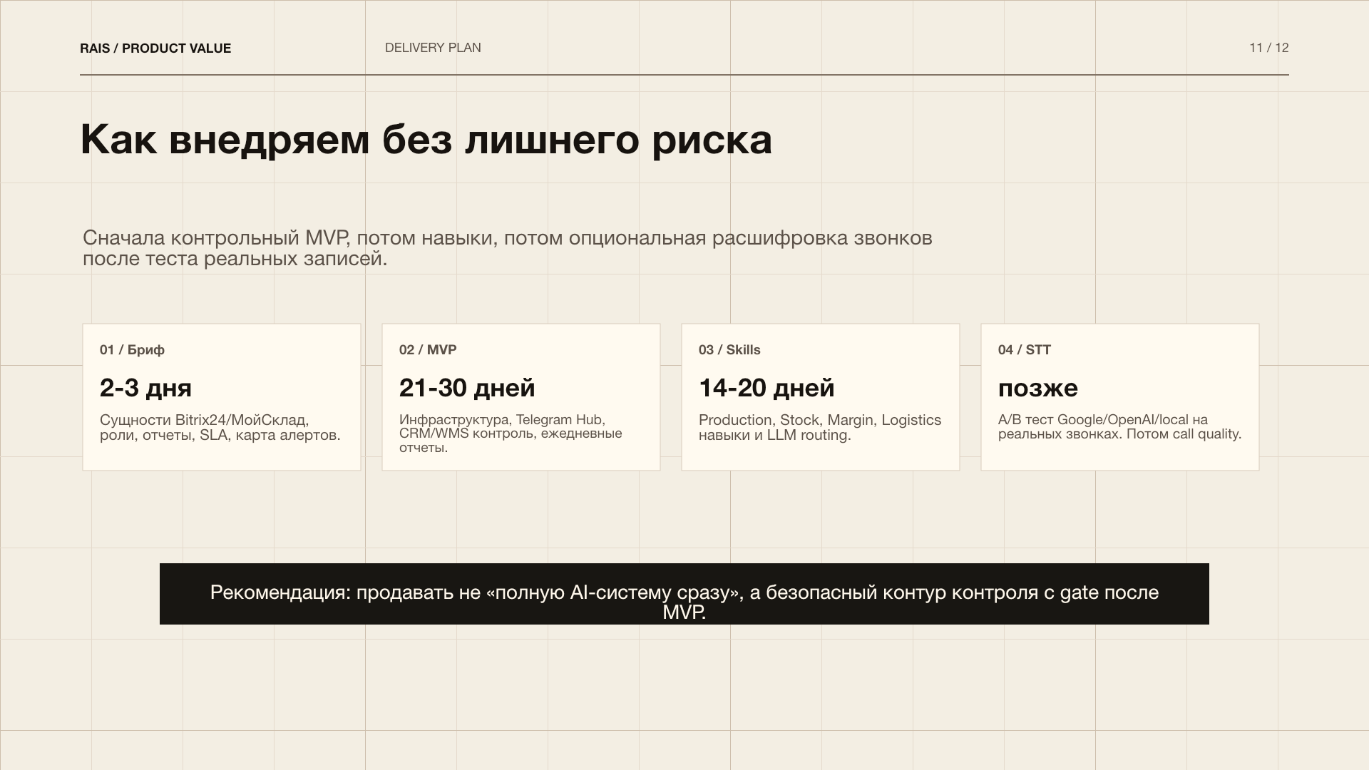Страница 11 материалов Rais о ценности решения
